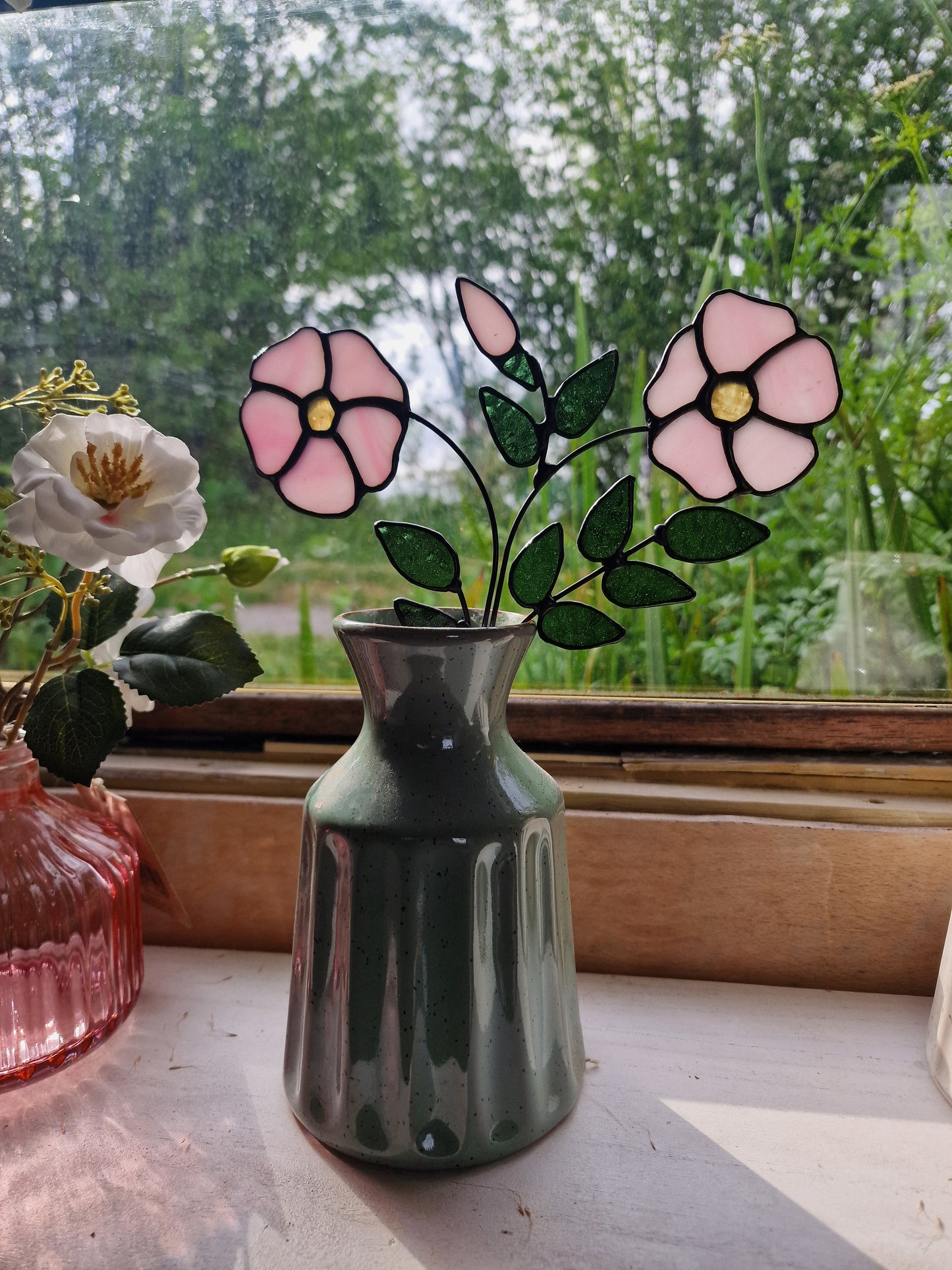 Wild Dog Rose Glass Flowers UK