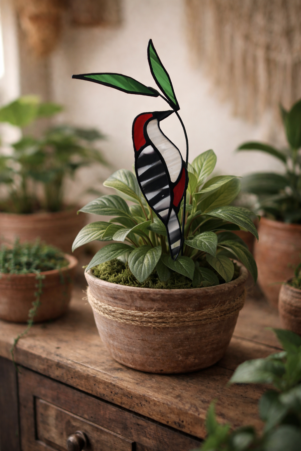 Woodpecker Plant Stake