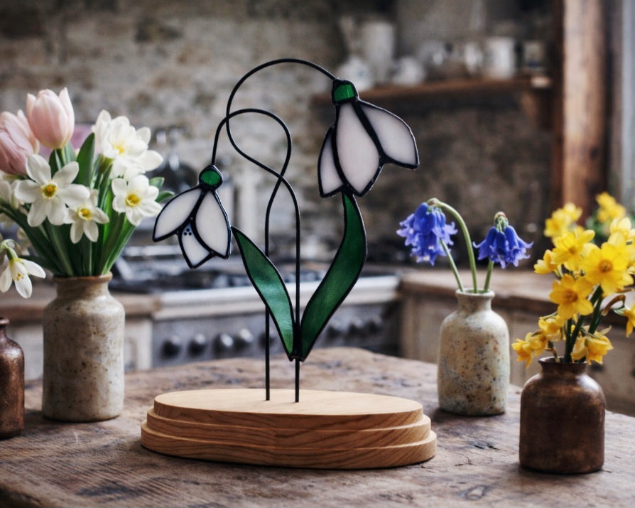 Snowdrops Glass Flowers