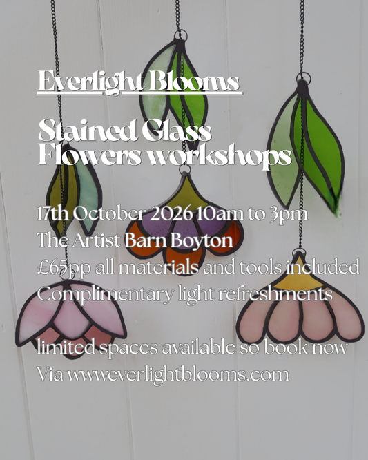 Stained glass flowers Suncatcher 17th October Artist Barn