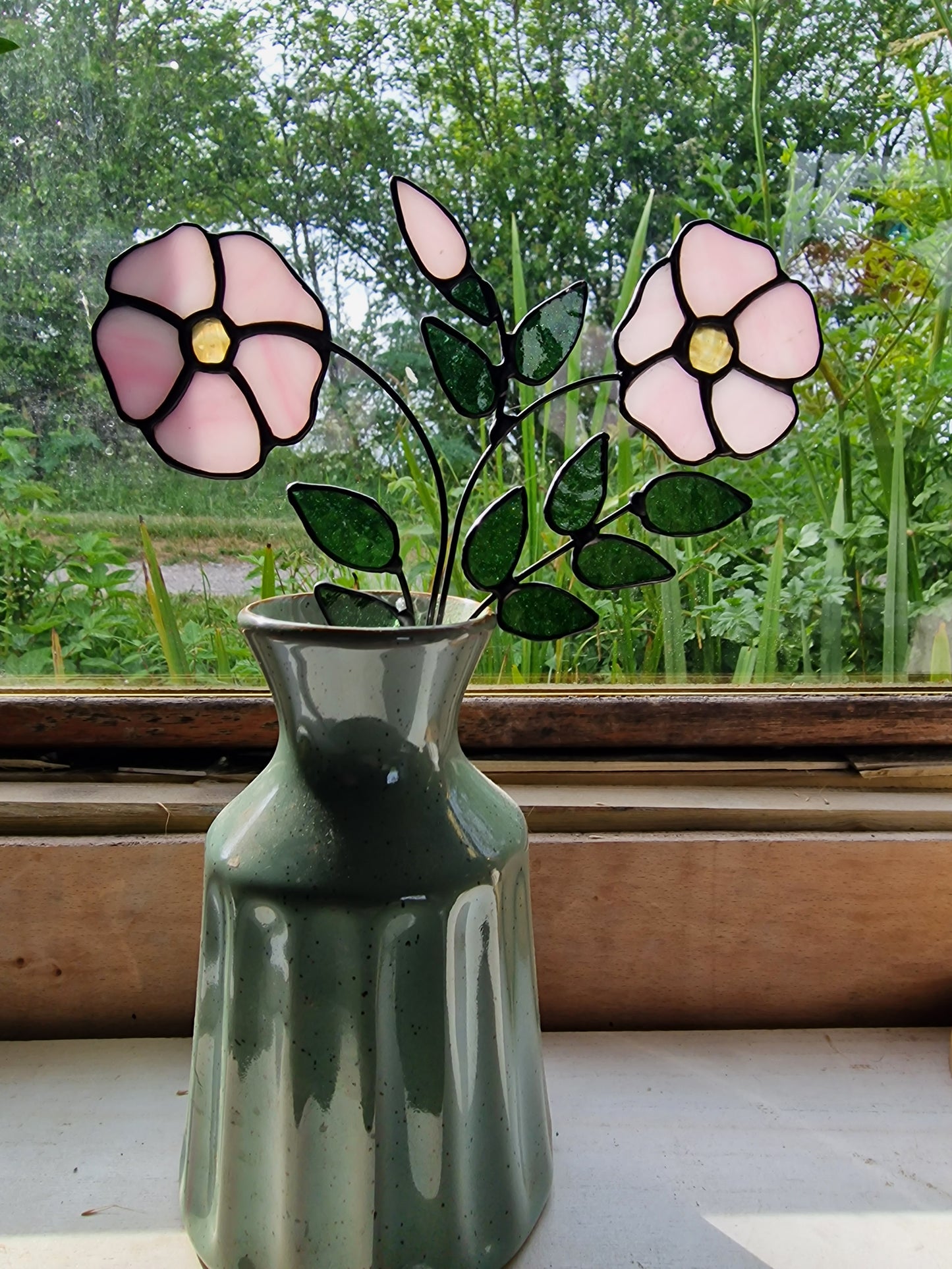 Wild Dog Rose Glass Flowers UK