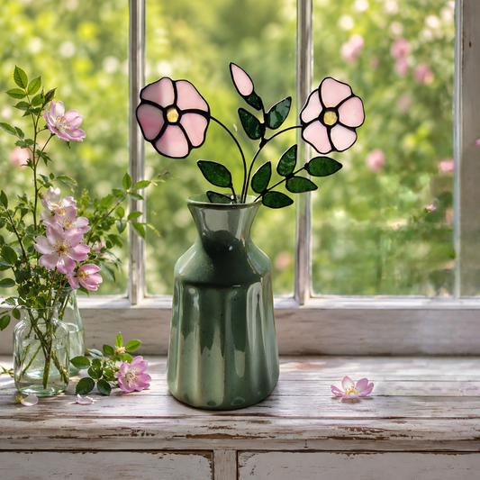 Wild Dog Rose Glass Flowers UK