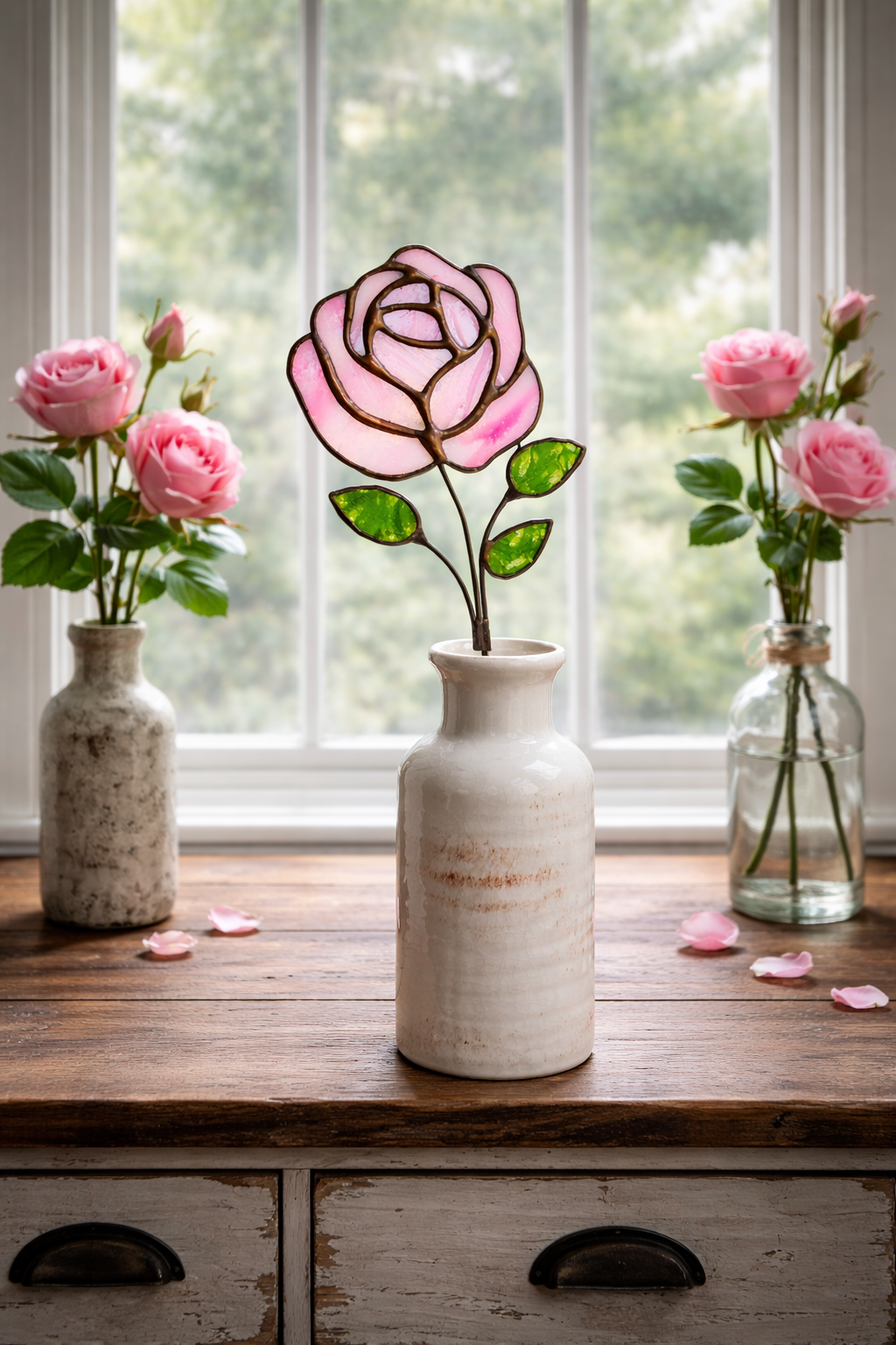 Pink Rose Flower Stem